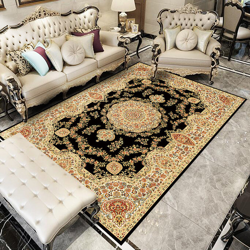 BowLift | Glam Floral Swirls Rug Multicolor Victorian Rug Synthetic Pet Friendly Non-Slip Stain Resistant Carpet for Home