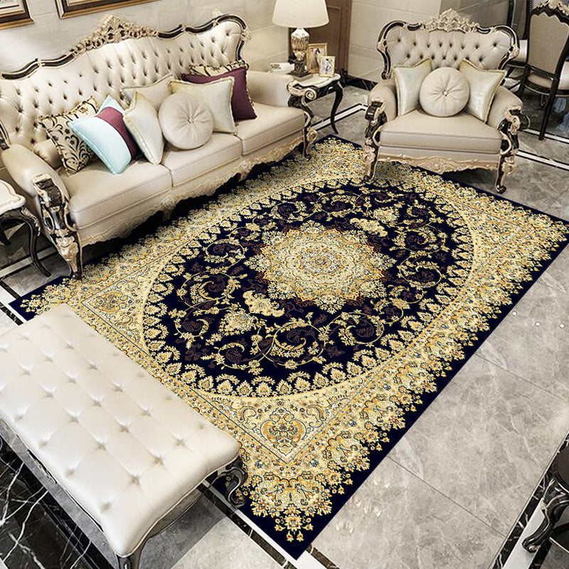 BowLift | Glam Floral Swirls Rug Multicolor Victorian Rug Synthetic Pet Friendly Non-Slip Stain Resistant Carpet for Home