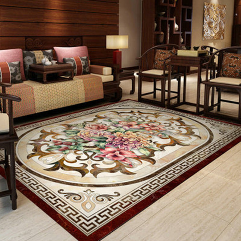 BowLift | Empire Floral Area Rug Multicolor Victorian Carpet Synthetic Stain Resistant Non-Slip Backing Pet Friendly Rug for Lounge