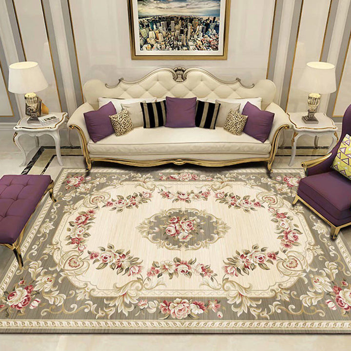 BowLift | Empire Floral Area Rug Multicolor Victorian Carpet Synthetic Stain Resistant Non-Slip Backing Pet Friendly Rug for Lounge