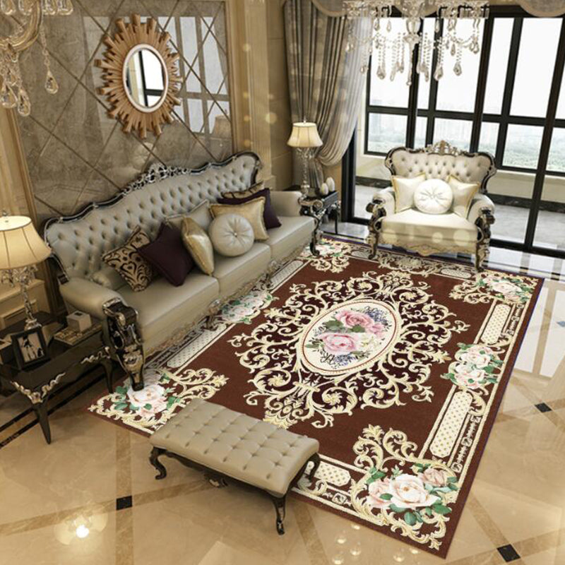 BowLift | Empire Floral Area Rug Multicolor Victorian Carpet Synthetic Stain Resistant Non-Slip Backing Pet Friendly Rug for Lounge