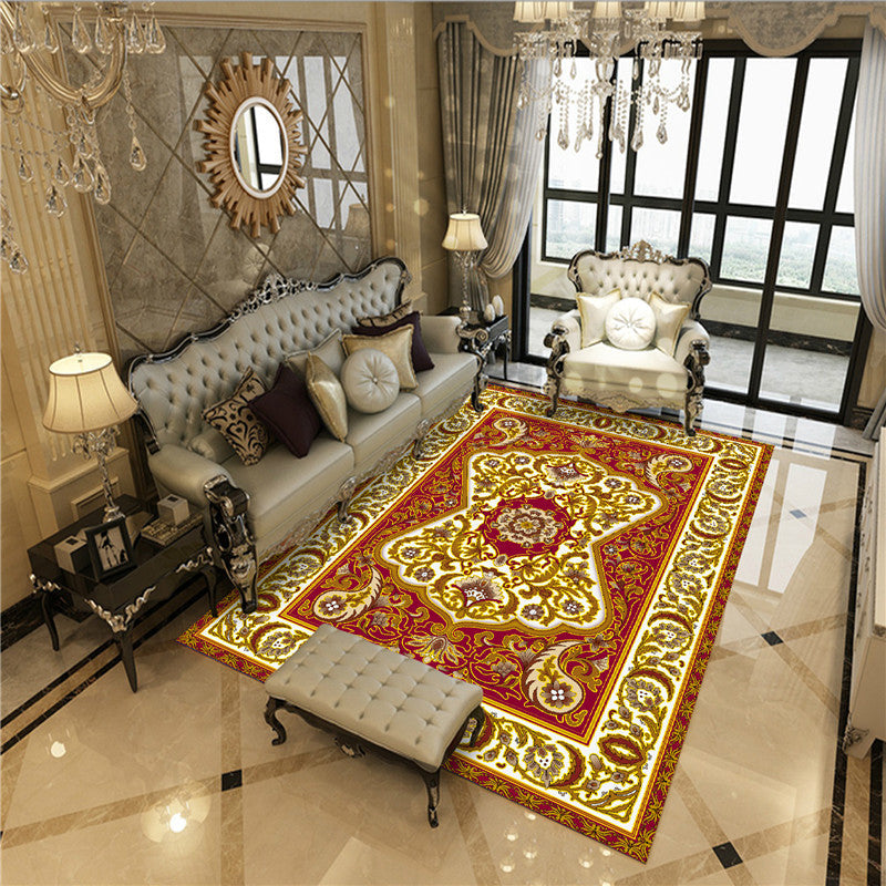 BowLift | Beautiful Peony Print Rug Multicolor Classic Rug Polypropylene Non-slip Machine Washable Stain Resistant Rug for the Room