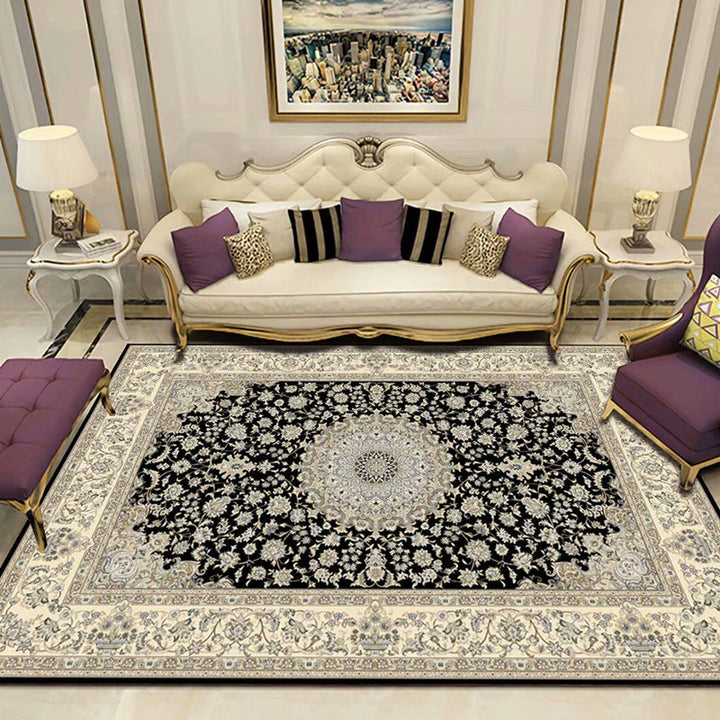 BowLift | Antique Multicolor Glam Carpet Polyester Floral Pattern Carpet Pet Friendly Stain Resistant Non-Slip Carpet for Home
