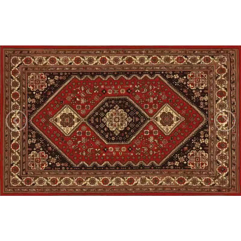 BowLift | Multicolor traditional polyester rug with floral print, stain-resistant, non-slip backing, pet-friendly rug for the guest room