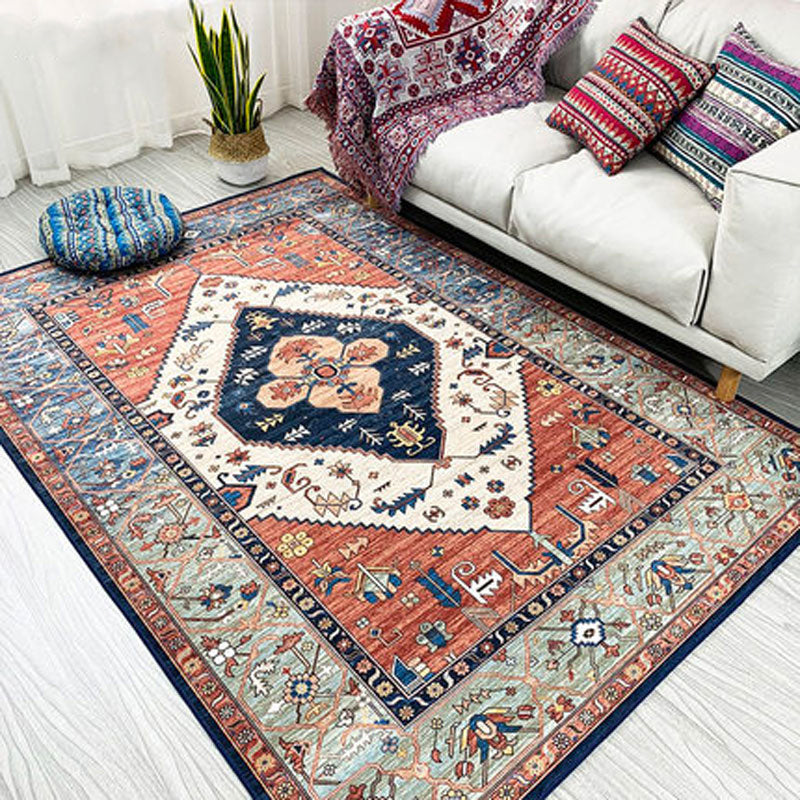 BowLift | Moroccan living room carpet More colors Printed carpet Cotton Non-slip Machine washable Pet-friendly carpet