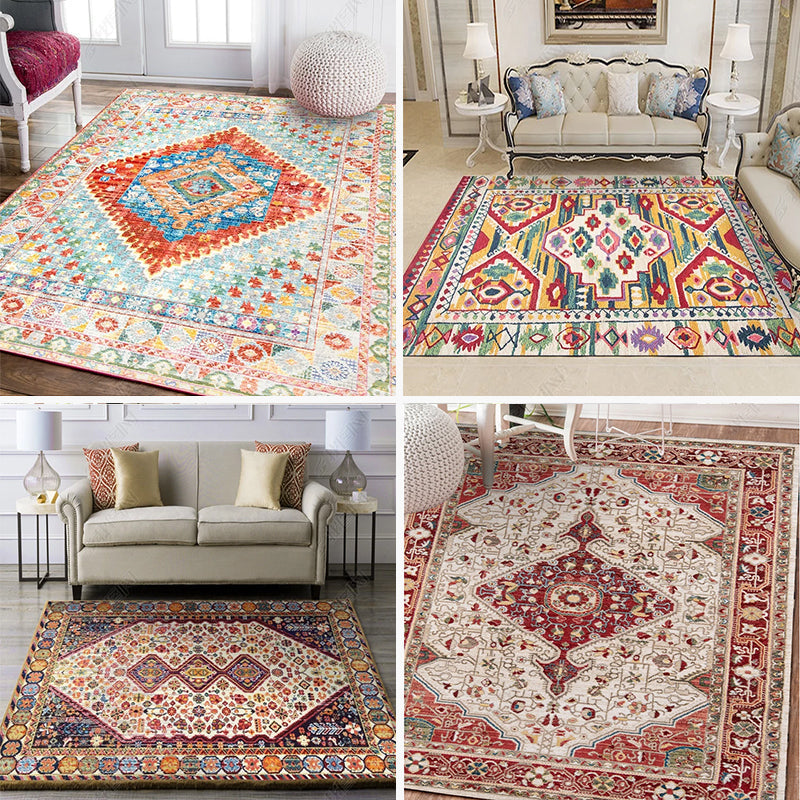 BowLift | Moroccan living room carpet More colors Printed carpet Cotton Non-slip Machine washable Pet-friendly carpet