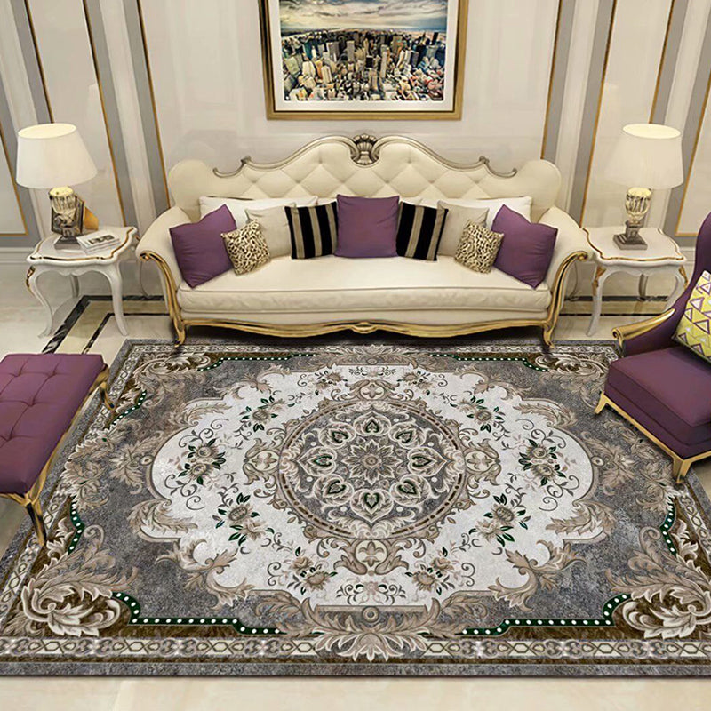 BowLift | Grandeur Multicolored Victorian Carpet Polyester Floral Pattern Carpet Pet Friendly Washable Non-Slip Carpet for Living Room