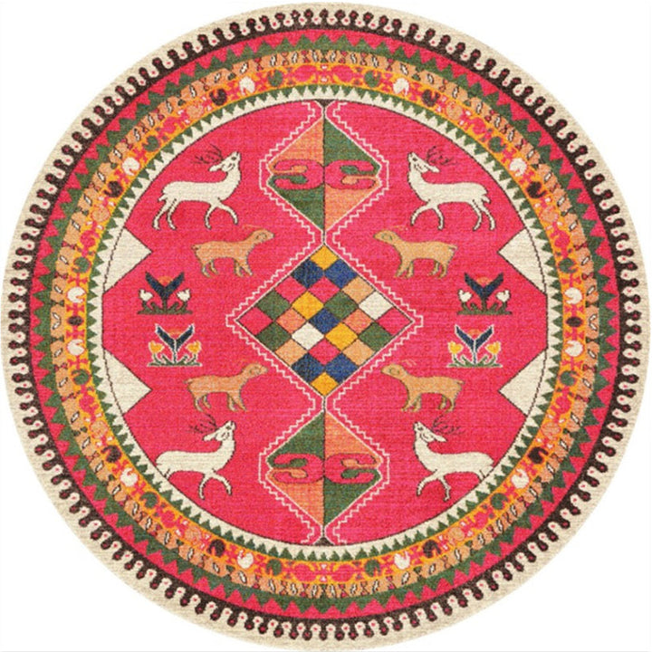 Moroccan abstract indoor carpet multicolored synthetic carpet non-slip backing stain-resistant pet-friendly carpet for the living room | Bowlift