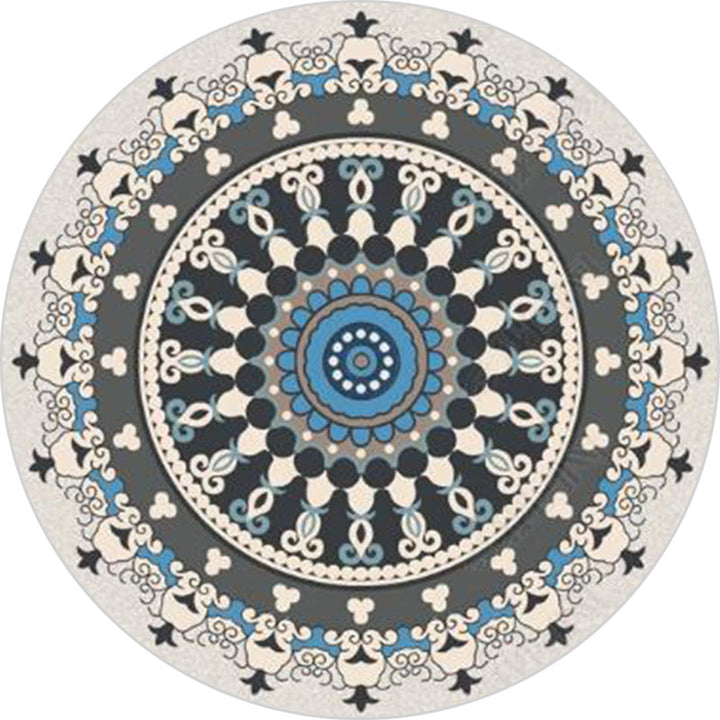 BowLift | Stylish Mandala Print Rug Multicolored Moroccan Rug Polypropylene Stain Resistant Pet Friendly Non-Slip Backing Rug for Home