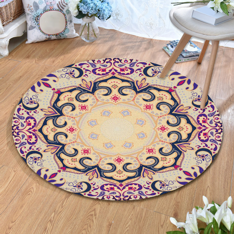 BowLift | Ethnic Multicolor Print Carpet Polyester Persian Carpet Stain Resistant Machine Washable Non-Slip Carpet for the Living Room