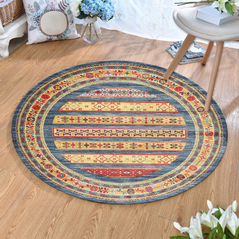 BowLift | Ethnic Multicolor Print Carpet Polyester Persian Carpet Stain Resistant Machine Washable Non-Slip Carpet for the Living Room