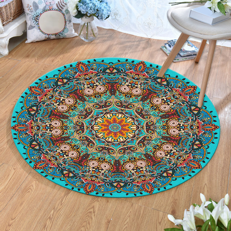 BowLift | Ethnic Multicolor Print Carpet Polyester Persian Carpet Stain Resistant Machine Washable Non-Slip Carpet for the Living Room