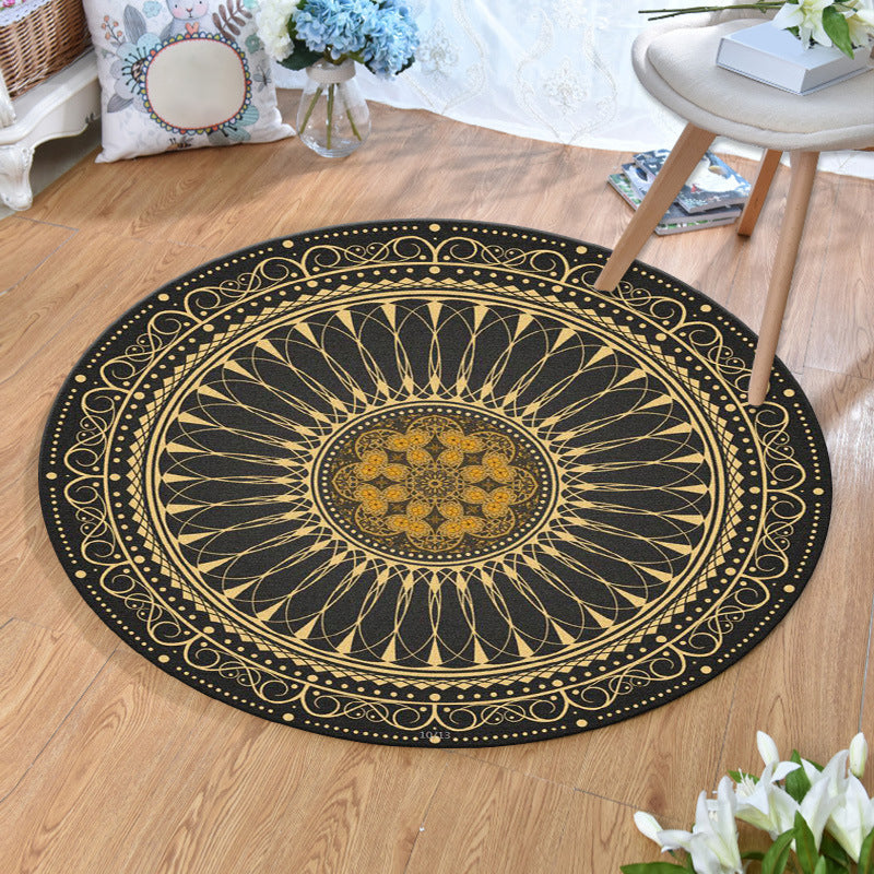BowLift | Ethnic Multicolor Print Carpet Polyester Persian Carpet Stain Resistant Machine Washable Non-Slip Carpet for the Living Room