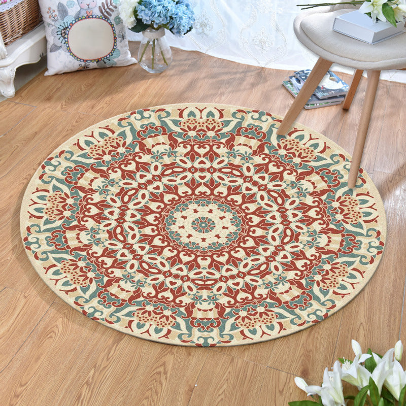 BowLift | Ethnic Multicolor Print Carpet Polyester Persian Carpet Stain Resistant Machine Washable Non-Slip Carpet for the Living Room