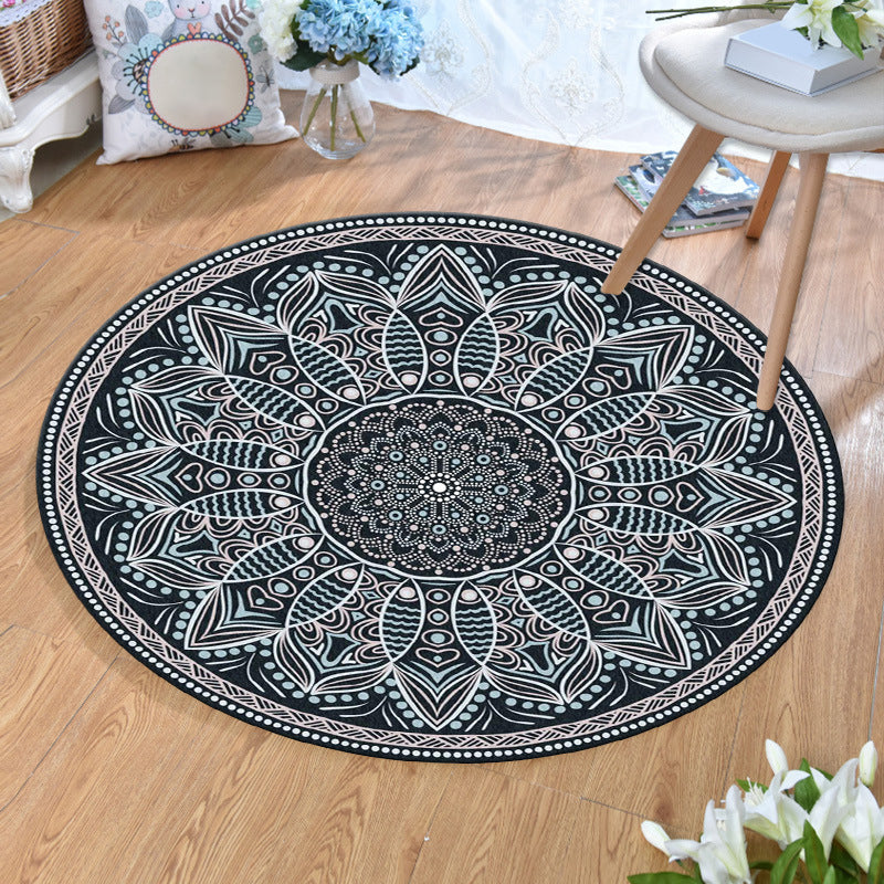 BowLift | Ethnic Multicolor Print Carpet Polyester Persian Carpet Stain Resistant Machine Washable Non-Slip Carpet for the Living Room