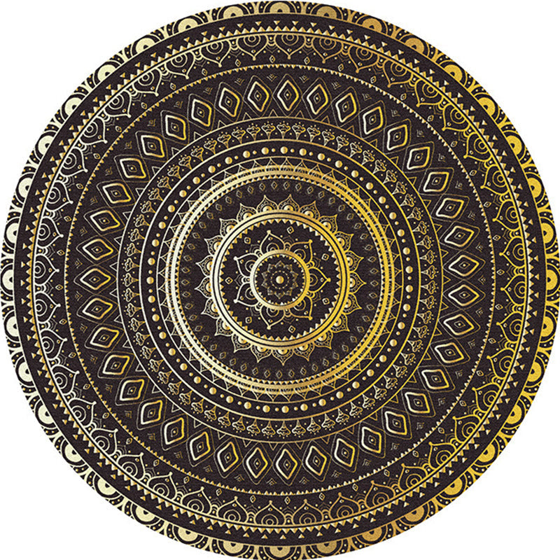 BowLift | Multicolored bedroom rug Moroccan mandala printed rug Synthetic non-slip backing Washable stain-resistant rug