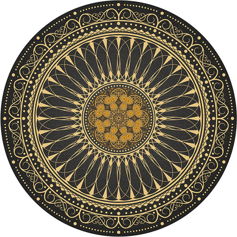 BowLift | Multicolored bedroom rug Moroccan mandala printed rug Synthetic non-slip backing Washable stain-resistant rug