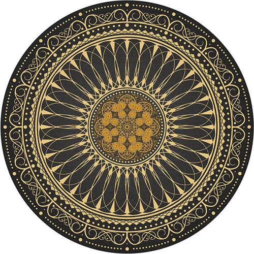 BowLift | Multicolored bedroom rug Moroccan mandala printed rug Synthetic non-slip backing Washable stain-resistant rug