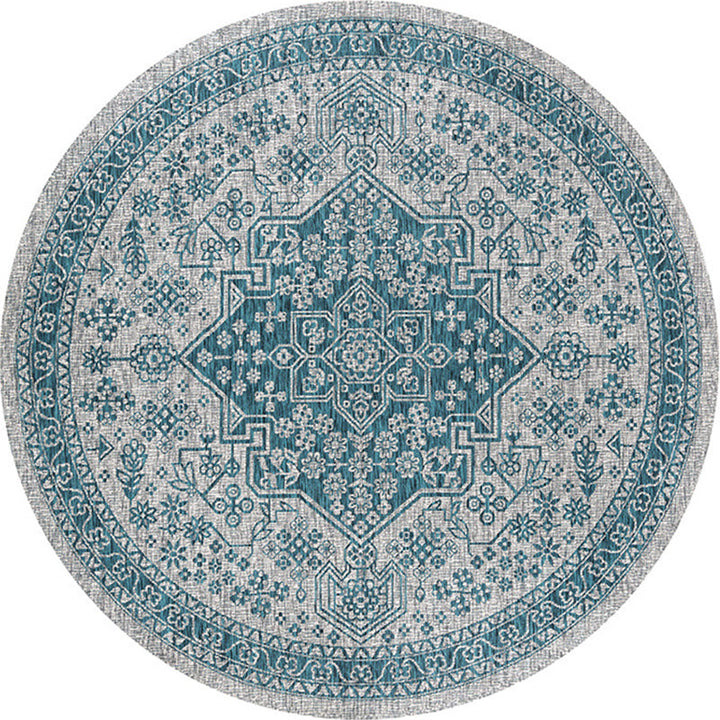 BowLift | Multicolored bedroom rug Moroccan mandala printed rug Synthetic non-slip backing Washable stain-resistant rug