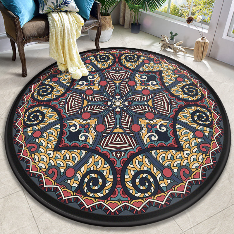 BowLift | European Moroccan Carpet Multicolor symmetrical pattern carpet non-slip pet-friendly machine washable carpet for the bedroom