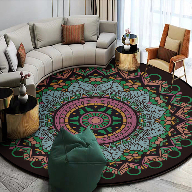 BowLift | Exotic Mandala EKRAN RUG Multicolor Persian Carpet Synthetic Washable Pet-Friendly Non-Slip Rug for Living Room