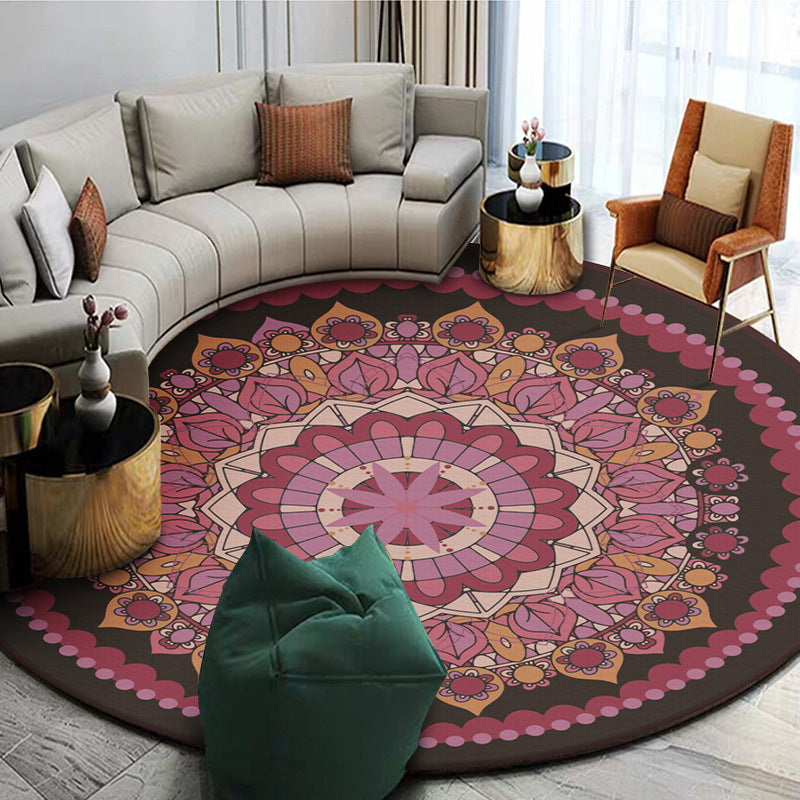 BowLift | Exotic Mandala EKRAN RUG Multicolor Persian Carpet Synthetic Washable Pet-Friendly Non-Slip Rug for Living Room