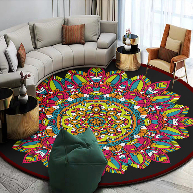 BowLift | Exotic Mandala EKRAN RUG Multicolor Persian Carpet Synthetic Washable Pet-Friendly Non-Slip Rug for Living Room