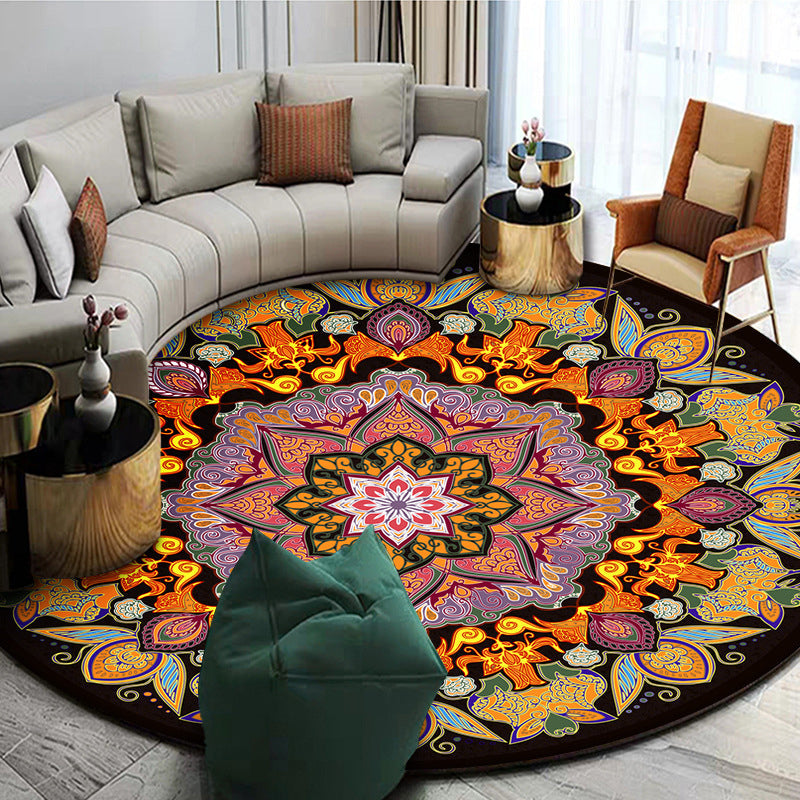 BowLift | Exotic Mandala EKRAN RUG Multicolor Persian Carpet Synthetic Washable Pet-Friendly Non-Slip Rug for Living Room