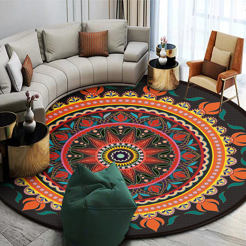 BowLift | Exotic Mandala EKRAN RUG Multicolor Persian Carpet Synthetic Washable Pet-Friendly Non-Slip Rug for Living Room