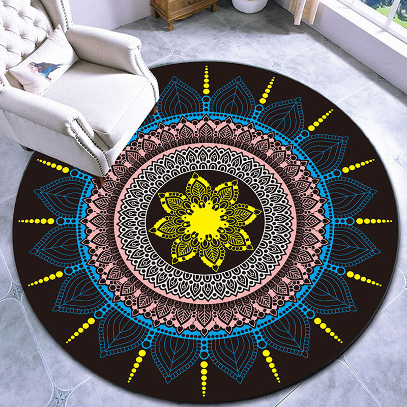 Fancy Multicolor Paisley Print Carpet Polypropylene Moroccan Carpet Machine Washable Non-Slip Stain Resistant Carpet for the Living Room | Bowlift
