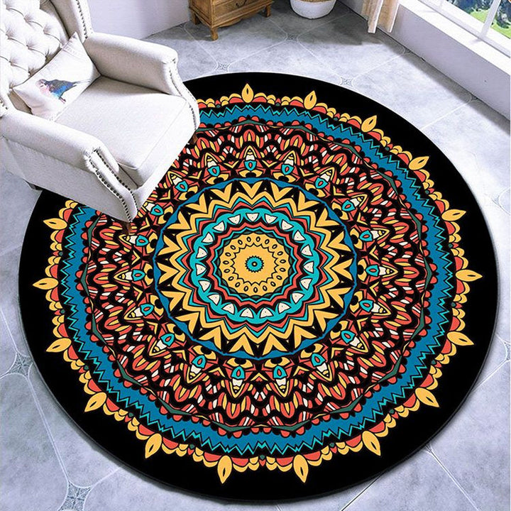 BowLift | Stylish multicolored paisley print rug polypropylene Moroccan rug machine washable non-slip stain-resistant rug for lounge