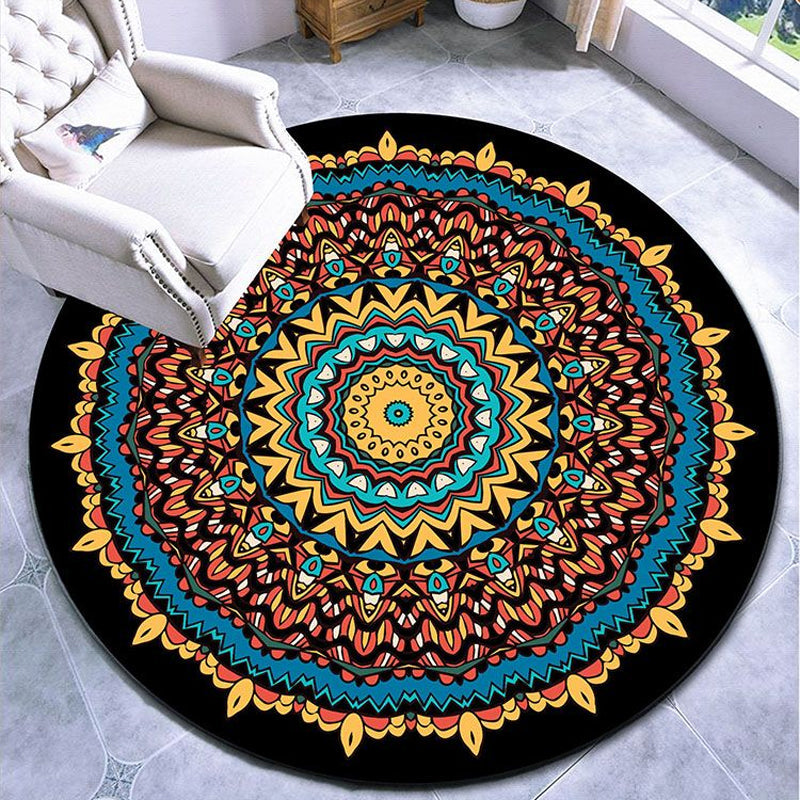 Fancy Multicolor Paisley Print Carpet Polypropylene Moroccan Carpet Machine Washable Non-Slip Stain Resistant Carpet for the Living Room | Bowlift