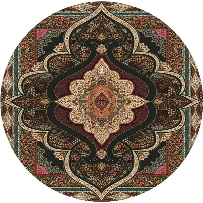 BowLift | Olden Turkish Folk Art Carpet Multicolored Persian Carpet Polyester Non-Slip Stain-Resistant Washable Rug for the Room