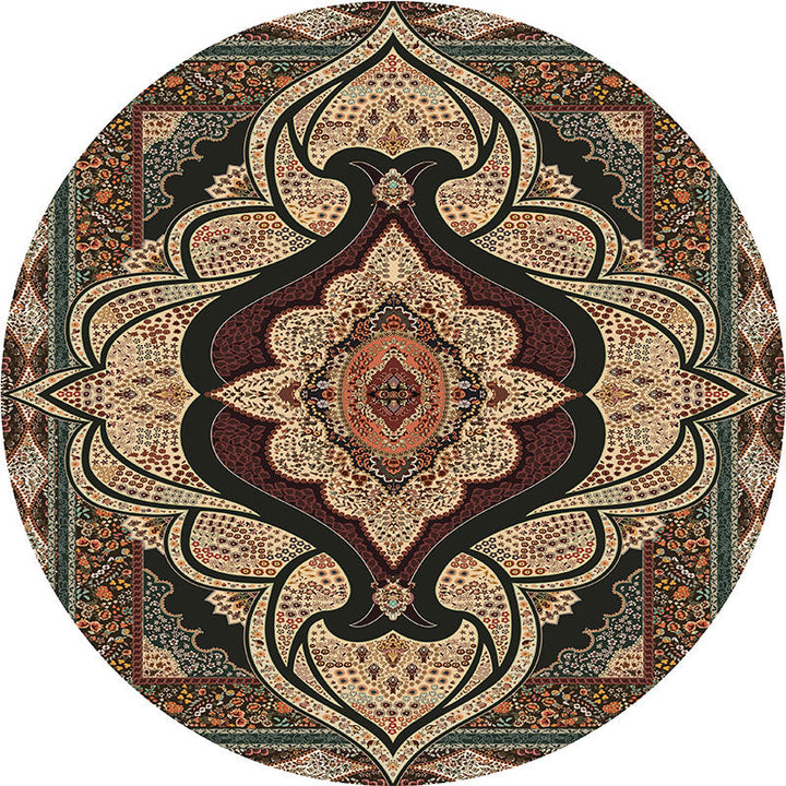 BowLift | Olden Turkish Folk Art Carpet Multicolored Persian Carpet Polyester Non-Slip Stain-Resistant Washable Rug for the Room