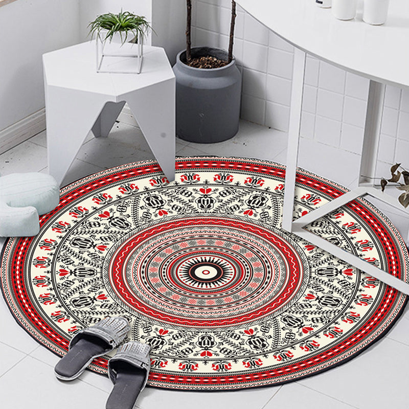Art Deco Morocco Rug Multi-Colored Mandala Rug Pet-Friendly Machine Washable Non-Slip Rug for Bedroom | Bowlift