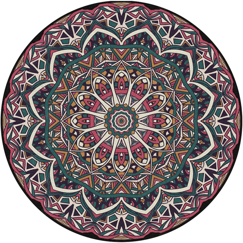 BowLift | Moroccan Door Mat Multicolored Mandala Rug Polypropylene non-slip stain-resistant machine washable Rug