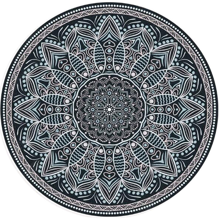 Moroccan Door Mat Multicolored Mandala Rug Polypropylene Non-Slip Stain-Resistant Machine Washable Rug | Bowlift