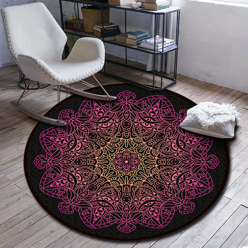 Folks Multicolor Mandala Rug Synthetic Moroccan Rug Machine Washable Non-Slip Pet-Friendly Rug for Living Room | Bowlift