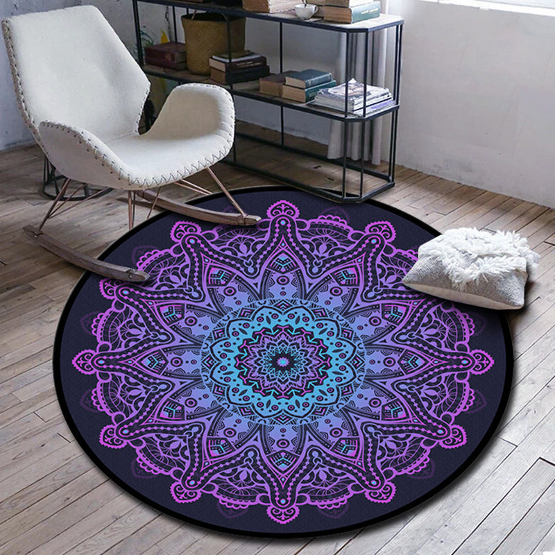 Folks Multicolor Mandala Rug Synthetic Moroccan Rug Machine Washable Non-Slip Pet-Friendly Rug for Living Room | Bowlift