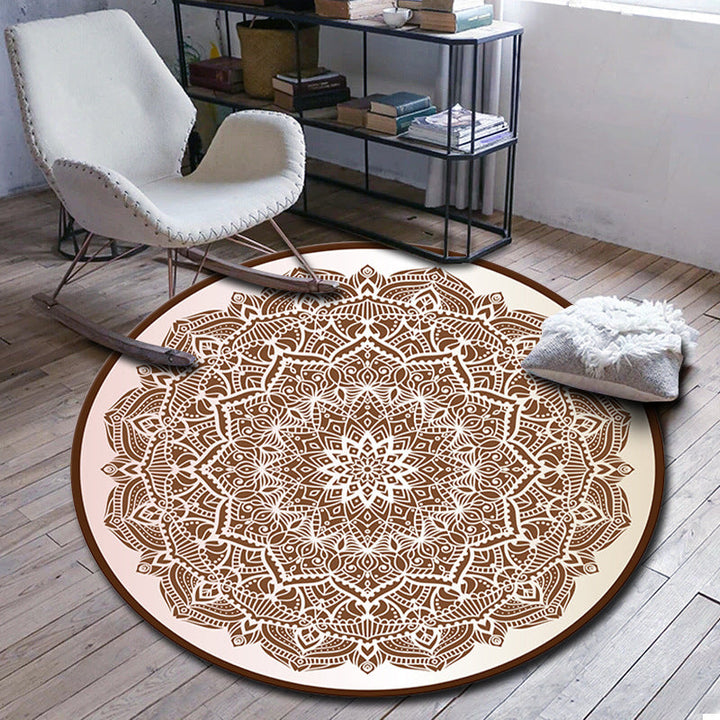 BowLift | Folks Multicolor Mandala Rug Synthetic Moroccan Rug Machine Washable Non-Slip Pet Friendly Living Room Rug