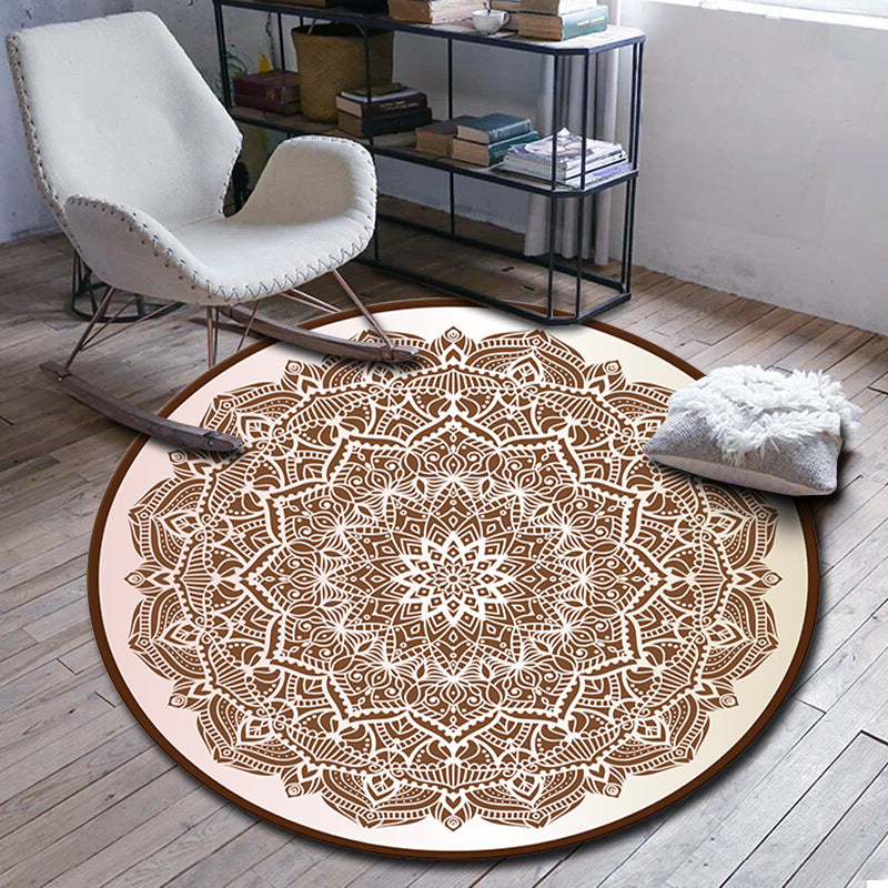 BowLift | Folks Multicolor Mandala Rug Synthetic Moroccan Rug Machine Washable Non-Slip Pet Friendly Living Room Rug