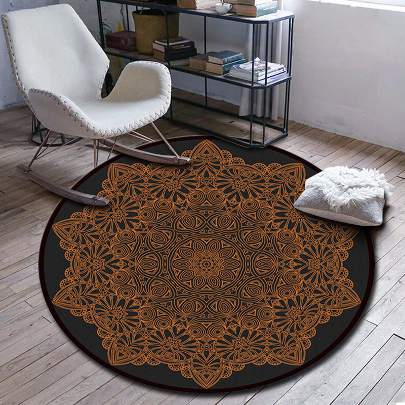 Folks Multicolor Mandala Rug Synthetic Moroccan Rug Machine Washable Non-Slip Pet-Friendly Rug for Living Room | Bowlift