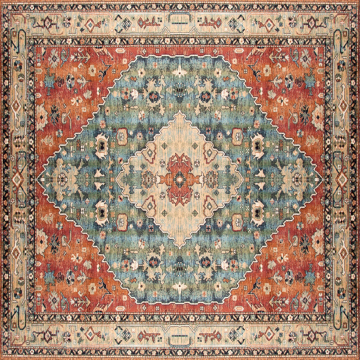 Shabby Chic Floral Area Rug Multicolored Persian Rug Polypropylene Nonslip Coating Washable Pet-Friendly Rug for the Hallway | Bowlift