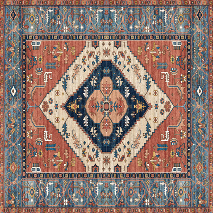 BowLift | Shabby Chic Floral Area Rug Multicolor Persian Carpet Polypropylene Anti-Slip Backing Washable Pet-Friendly Rug for Foyer