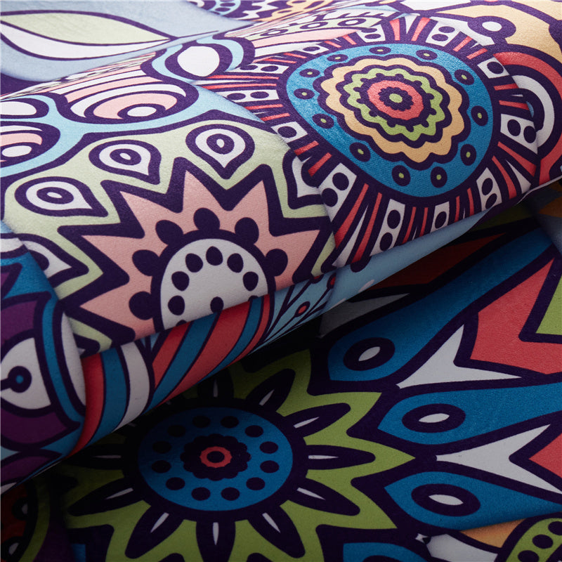 BowLift | Moroccan Mandala Patchwork Carpet Colorful Polyester Carpet Pet Friendly Non-Slip Machine Washable Carpet for Large Room
