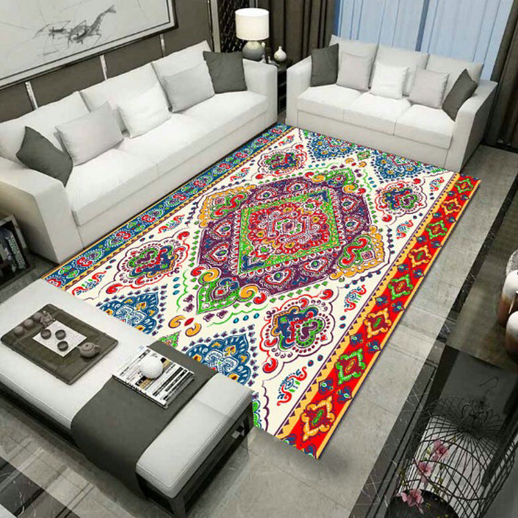 Large Persian Carpet Multicolor Jacquard Printed Carpet Washable Non-Slip Underlay Pet Friendly Carpet for the Living Room | Bowlift