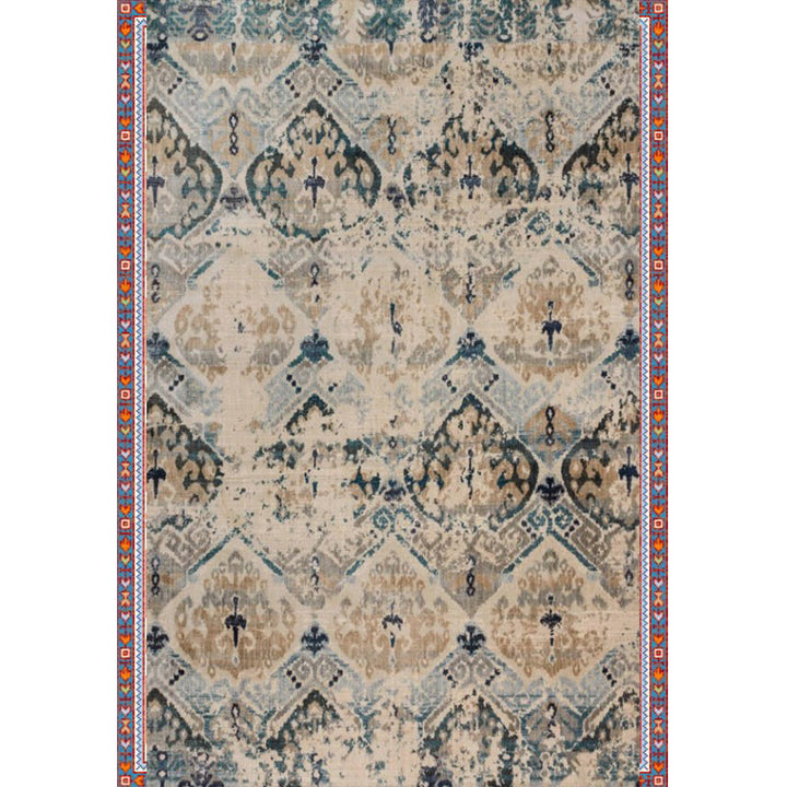 Persian Home Rug Multicolored Symmetrical Print Polyester Non-Slip Back Machine Washable Stain-Resistant Rug | Bowlift