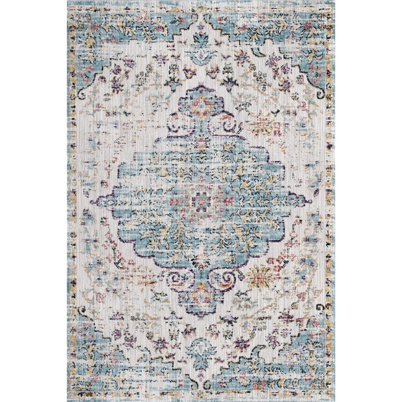 Persian Home Rug Multicolored Symmetrical Print Polyester Non-Slip Back Machine Washable Stain-Resistant Rug | Bowlift