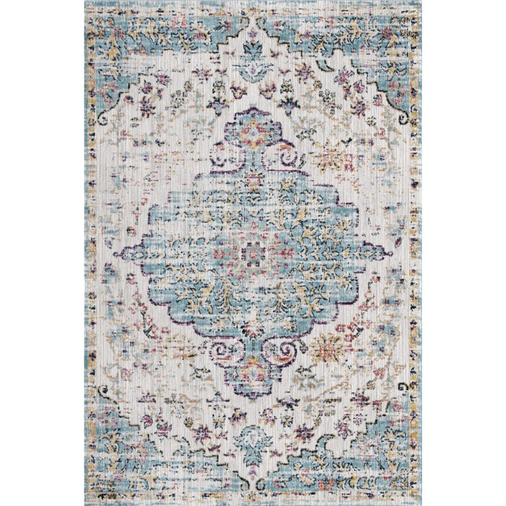 Persian Home Rug Multicolored Symmetrical Print Polyester Non-Slip Back Machine Washable Stain-Resistant Rug | Bowlift