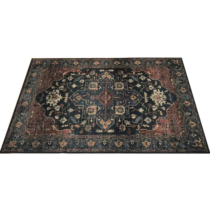 Classic multicolored Persian carpet polypropylene floral carpet washable stain resistant non-slip carpet for guest room | Bowlift